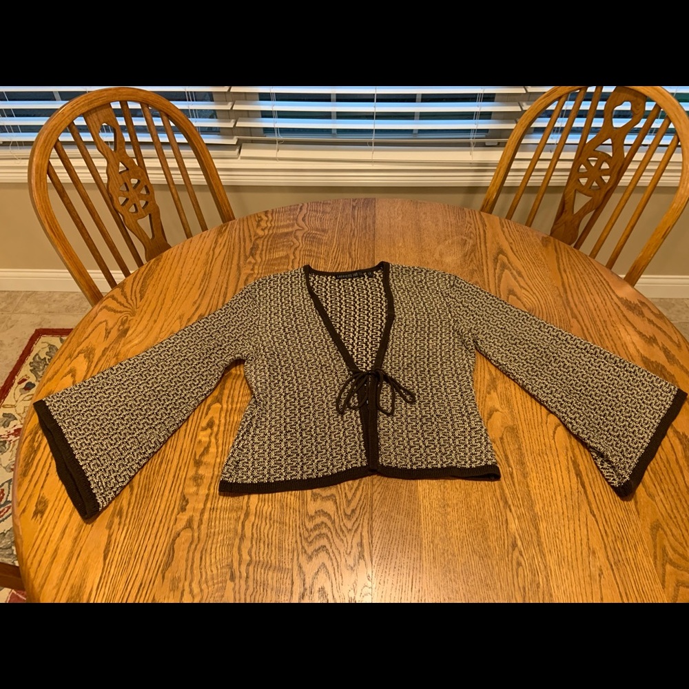 Lafayette 148 New York Bell Sleeve Silk Cardigan M